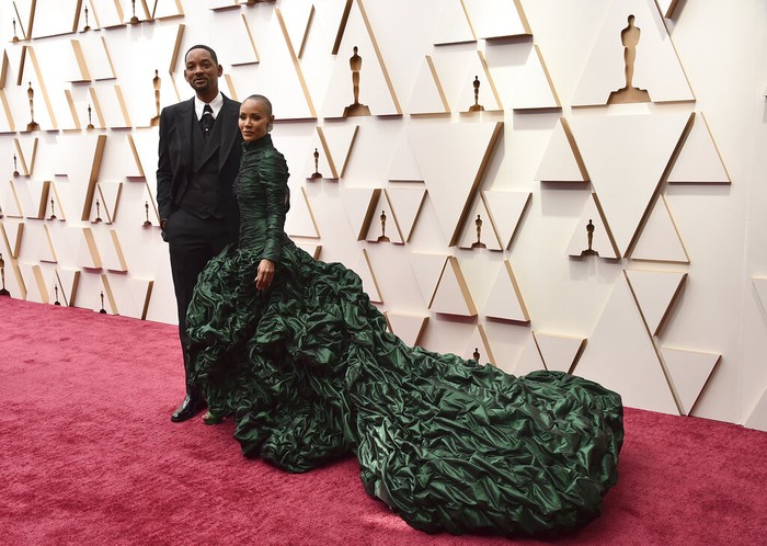 Will Smith Will Smith, left, and Jada Pinkett Smith arrive at the Oscars on Sunday, March 27, 2022, at the Dolby Theatre in Los Angeles. (Photo by Jordan Strauss/Invision/AP)
