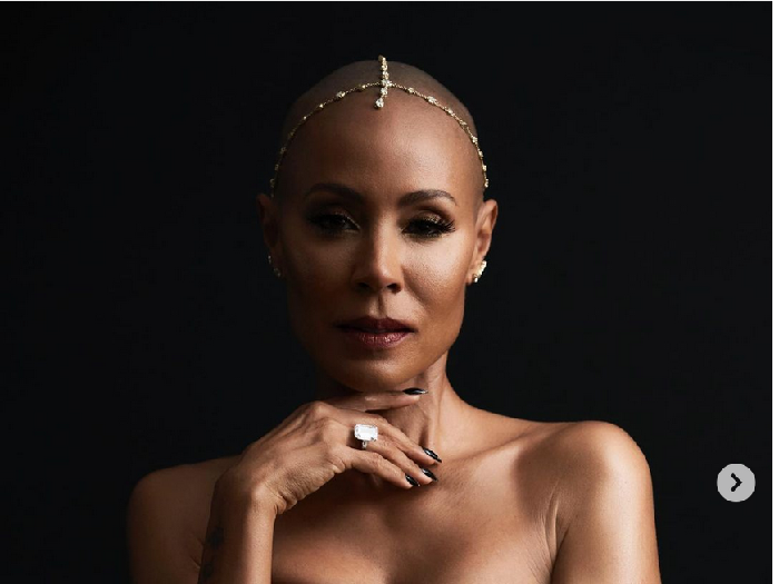 Jada Pinkett Smith arrives at the Oscars on Sunday, March 27, 2022, at the Dolby Theatre in Los Angeles. (Photo by Jordan Strauss/Invision/AP)