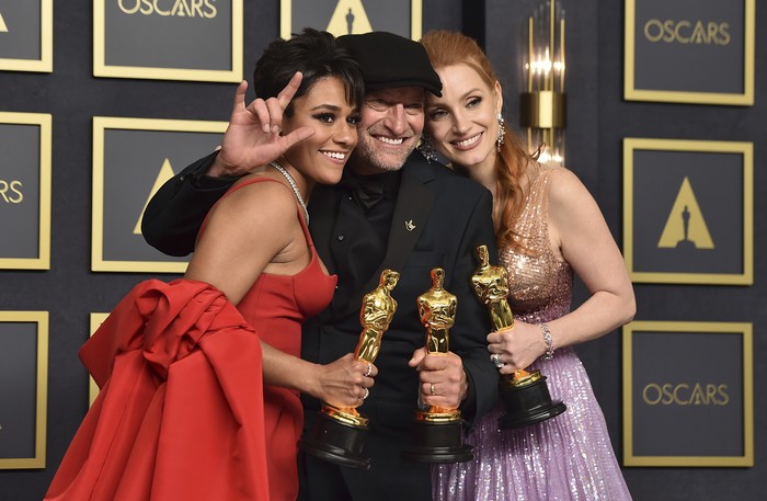 Momen Bersejarah di Oscar 2022 Aneil Karia, left, and Riz Ahmed, winners of the award for best live action short for