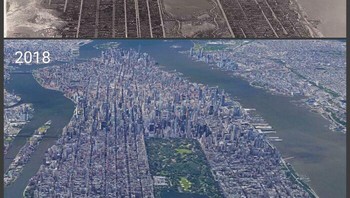 Manhattan di 1931 vs 2018 Foto: Boredpanda