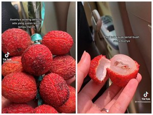 Zonk! Dikira Leci, Wanita Ini Ternyata Ketipu Pedagang Rambutan