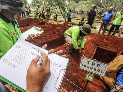 Unik! Petugas TPU di Bogor Ramai-ramai Ikut Lomba Gali Kubur