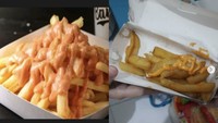 Saat pesan makanan online, netizen ini berharap bisa dapat menu yang mirip di foto deskripsi, tapi kenyataannya zonk! Kentang goreng yang harusnya banyak, rupanya jauh lebih sedikit.