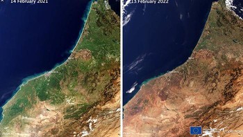 Kekeringan nampak jelas di Moroko hanya dalam satu tahun. Foto: Jesse_etk via Bored Panda