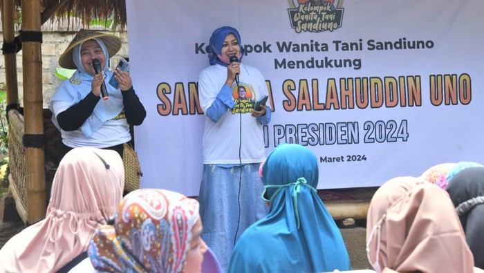 Sejumlah Kelompok Wanita Tani di Bogor deklarasi mendukung Sandiaga Uno untuk maju jadi calon presiden di Pemilu 2024.
