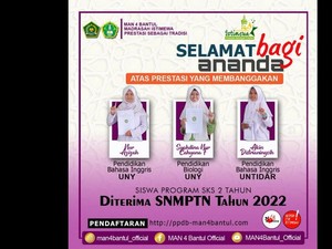 Sekolah Hanya 2 Tahun, Tiga Siswa MAN 4 Bantul Lolos SNMPTN 2022