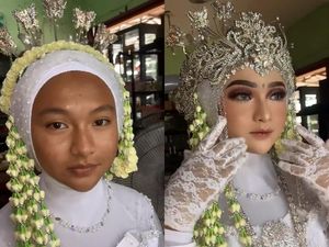 Viral Transformasi Makeup Pengantin, Hasilnya Bikin Kaget Seperti Beda Orang
