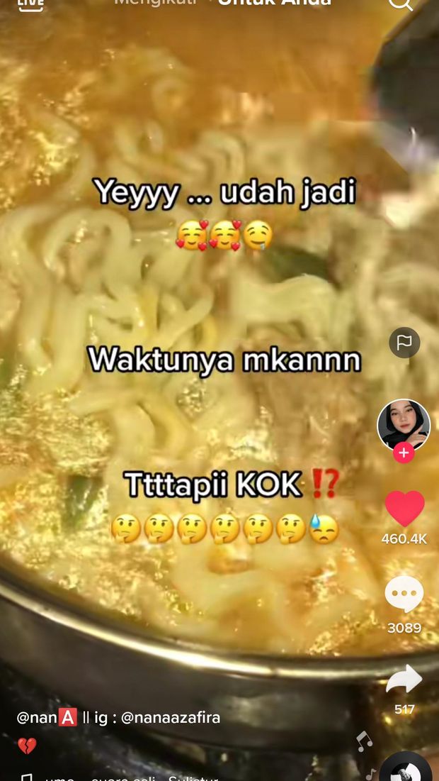 Buang Mie Instan Saat Sudah Matang