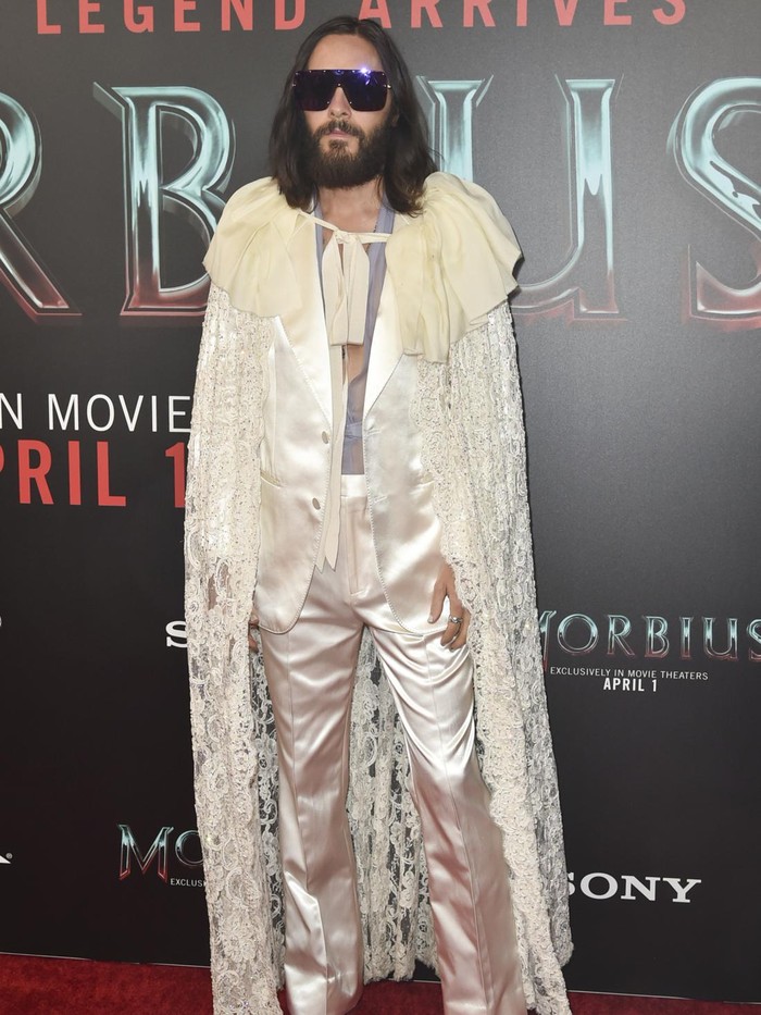 Jared Leto arrives at a special screening of Morbius on Wednesday, March 30, 2022, at Cinemark Playa Vista theater in Los Angeles. (Photo by Richard Shotwell/Invision/AP)