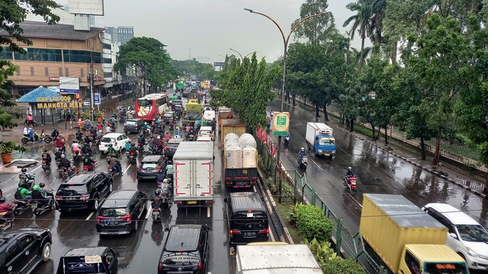 Macet parah terjadi di Jalan MH Thamrin arah Tangsel (Khairul-detikcom)