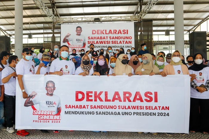 Relawan di Sulsel Deklarasi Dukung Sandiaga Bertarung di Piplres 2024
