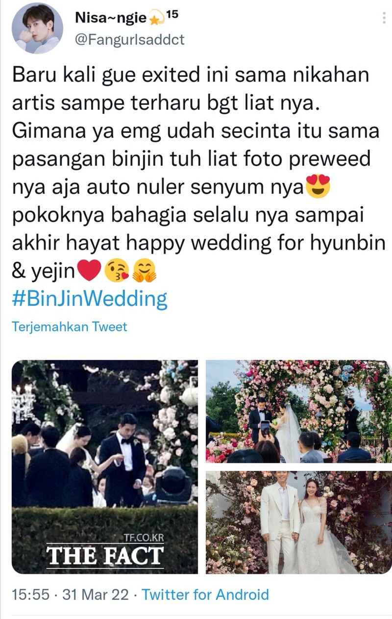 Fotoinet binjin wedding reaksi netizen