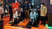 ATPM PT Benelli Motor Indonesia meluncurkan Keeway Shiny 150 di ajang IIMS 2022 di JIExpo Kemayoran, Jakarta Pusat, Jumat (1/4/2022).