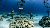 Sudah buka sejak tahun lalu, MUSAN menjadi museum underwater pertama di Laut Mediterania. (Emily Irving-Swift/Getty Images)