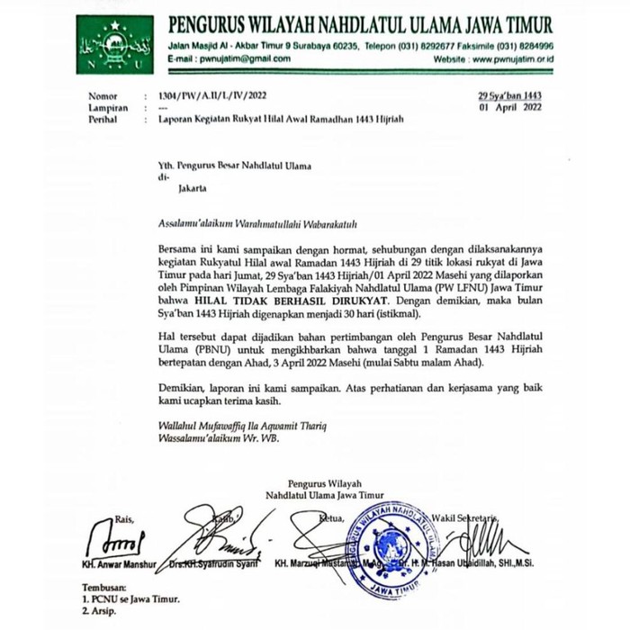 Pantauan hilal di Jatim