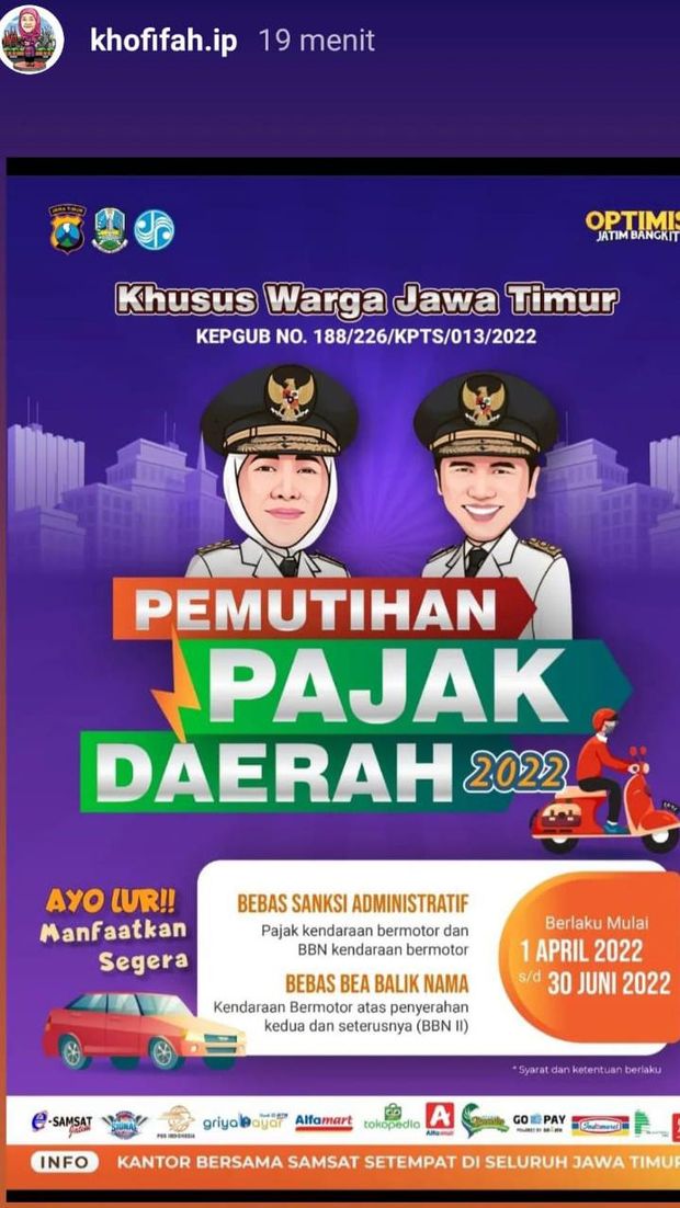 Pemutihan Pajak Kendaraan Jatim 2022