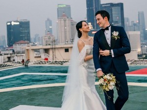 Penampilan Mike Lewis & Janisaa Pradja Menikah, Gelar Pernikahan di Helipad