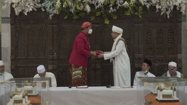 Prosesi Dugderan menyambut bulan Ramadan di Kota Semarang digelar tanpa arak-arakan di jalan raya, Kamis (31/3/2022).