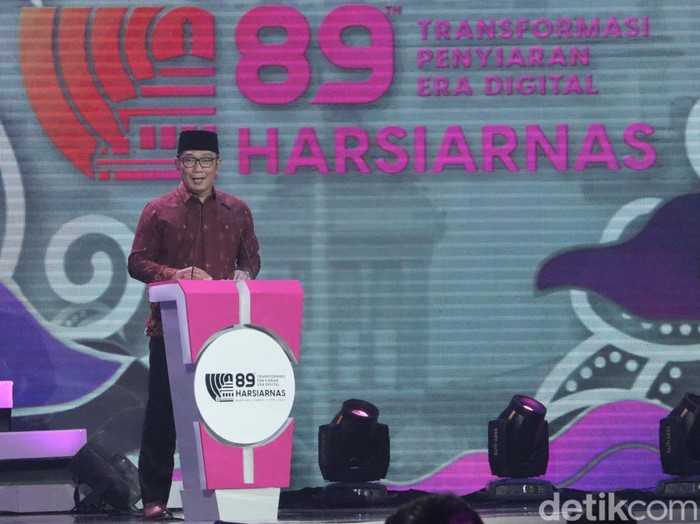 Ridwan Kamil di aacara puncak Hari Penyiaran Nasional