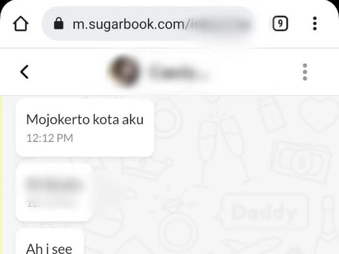 Seorang sugar baby asal Mojokerto, CP, mau blak-blakan soal tarif yang ia pasang ke sugar daddy. Namun ia tidak menyebutkan dengan nominal uang.