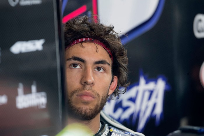 ASSEN, NETHERLANDS - JUNE 25: Enea Bastianini of Italy and Esponsorama Racing  looks on in box and prepares to start during the MotoGP of Netherlands - Free Practice at TT Circuit Assen on June 25, 2021 in Assen, Netherlands. (Photo by Mirco Lazzari gp/Getty Images)