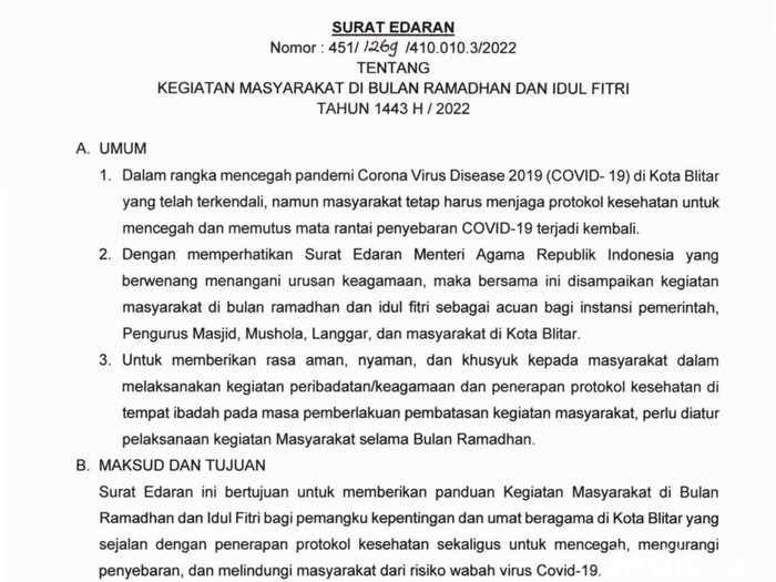 rhu di blitar tutup selama ramadan