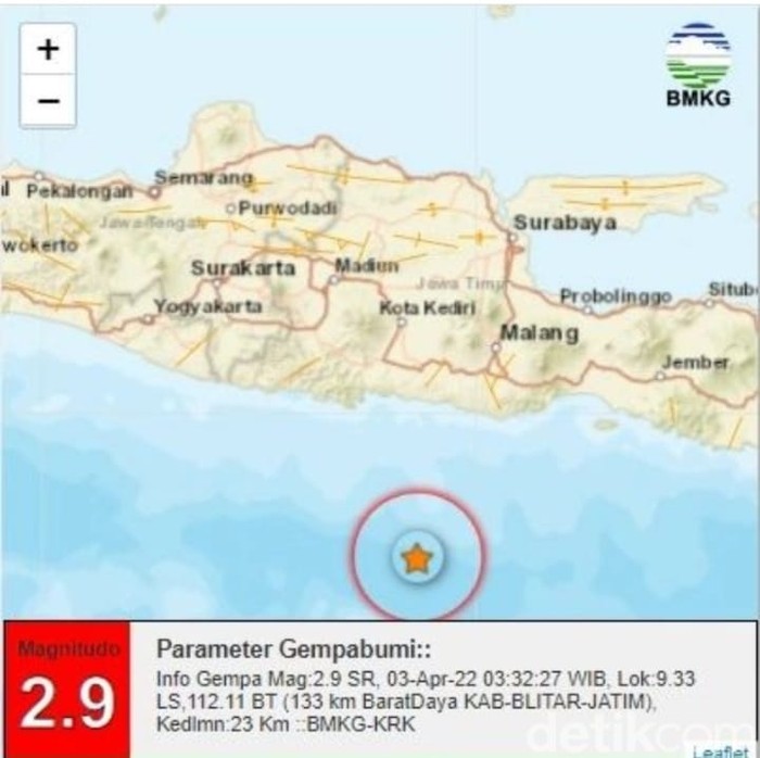 gempa blitar Mag:2.9
