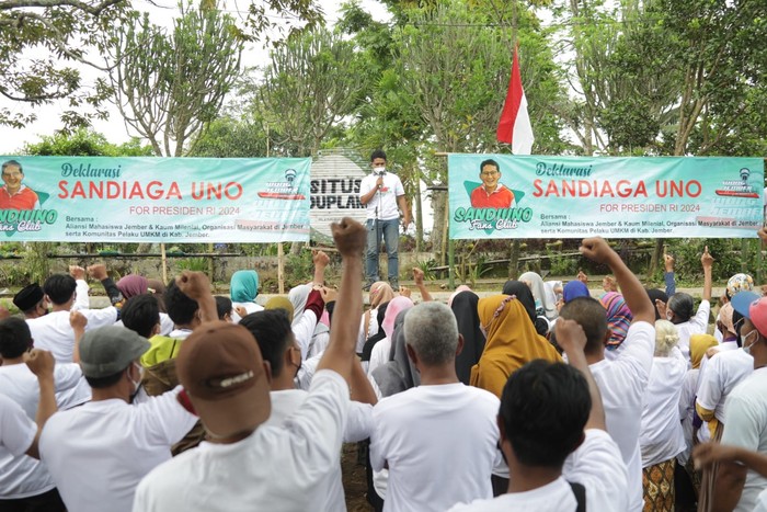 Relawan di Jember Deklarasi Dukung Sandiaga Uno Maju Nyapres 2024