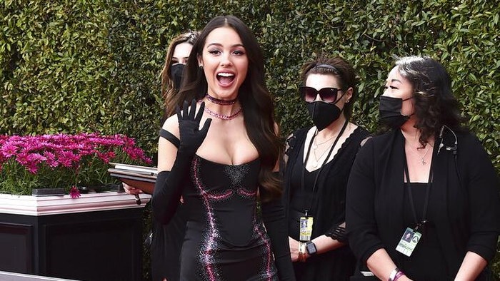 64th Annual Grammy Awards - Arrivals Olivia Rodrigo arrives at the 64th Annual Grammy Awards at the MGM Grand Garden Arena on Sunday, April 3, 2022, in Las Vegas. (Photo by Jordan Strauss/Invision/AP)