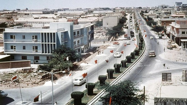 Begini penampakan Gulf Street yang berada di kawasan Qatar pada tahun 1979. (AP Photo).