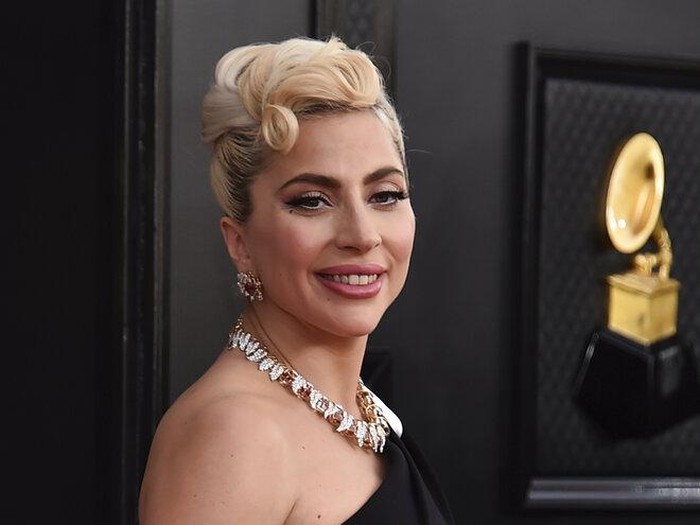 Lady Gaga arrives at the 64th Annual Grammy Awards at the MGM Grand Garden Arena on Sunday, April 3, 2022, in Las Vegas. (Photo by Jordan Strauss/Invision/AP)