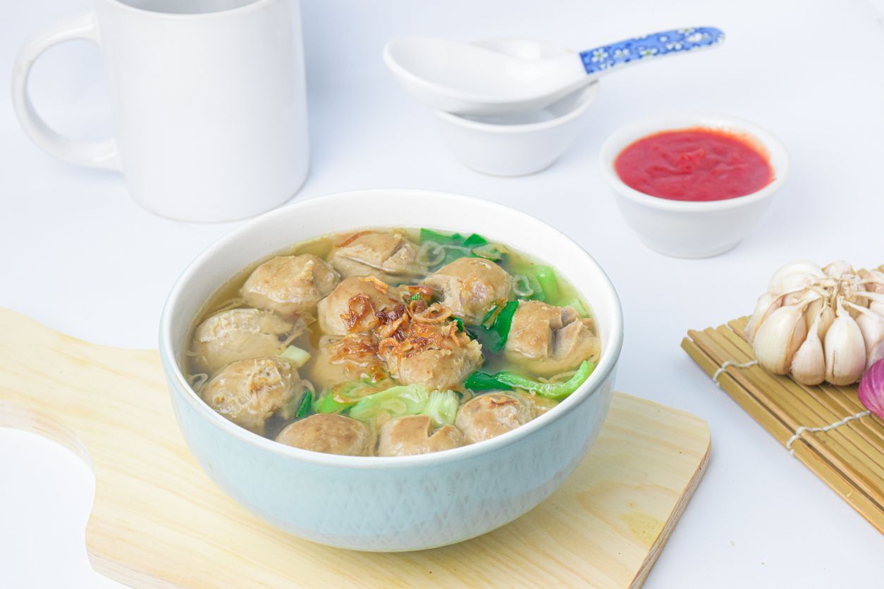 Meatballs made from beef, in Indonesia it is called meatballs.
