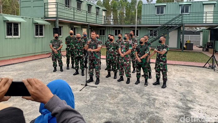 Kodam VI Mulawarman membangun posko pengamanan di bekas lokasi kemah Presiden Jokowi di IKN Nusantara.
