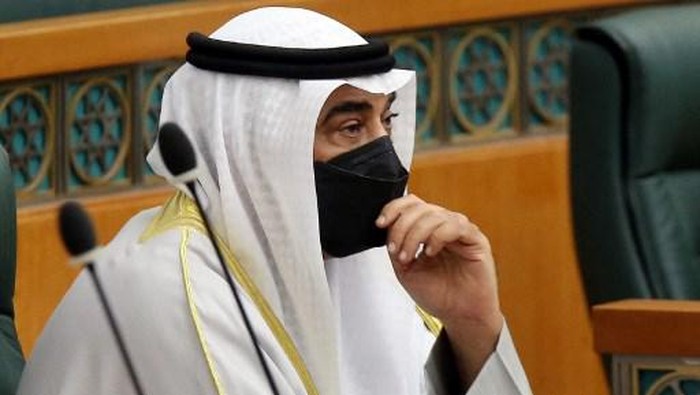 Kuwaiti Prime Minister Sheikh Sabah al-Khaled al-Hamad al-Sabah attends a parliamentary session at the national assembly in Kuwait City, on March 15, 2022. (Photo by YASSER AL-ZAYYAT / AFP)