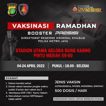 Polda Metro gelar vaksinasi booster di GBK (Dok istimewa)