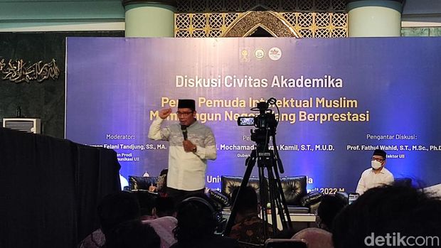 Ridwan Kamil di kampus UII, Sleman, DIY, Selasa (5/4/2022).
