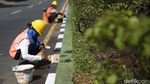 Separator Jalan Cut Mutia Dicat Ulang, Lebih Terlihat Pengendara