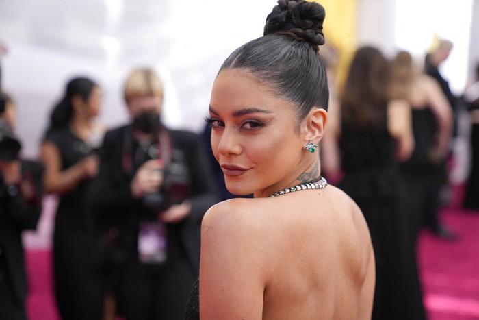94th Academy Awards - Vanity Fair Oscar Party Vanessa Hudgens arrives at the Vanity Fair Oscar Party on Sunday, March 27, 2022, at the Wallis Annenberg Center for the Performing Arts in Beverly Hills, Calif. (Photo by Evan Agostini/Invision/AP)