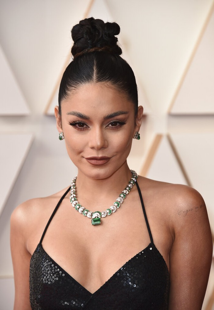 Vanessa Hudgens arrives at the Vanity Fair Oscar Party on Sunday, March 27, 2022, at the Wallis Annenberg Center for the Performing Arts in Beverly Hills, Calif. (Photo by Evan Agostini/Invision/AP)