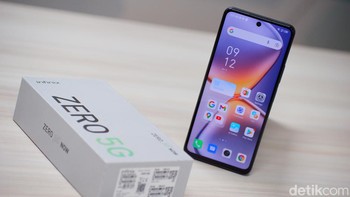 Infinix menjual ponsel barunya ini lewat first sale eksklusif di Shopee mulai 7 April 2022. Harga Infinix Zero 5G di Indonesia dibanderol Rp 3.399.000. Foto: Adi Fida Rahman/detikINET