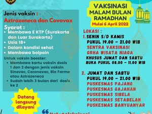 Info Vaksin Booster Solo Malam Hari, Berikut Ini Jadwalnya