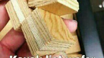 Potongan kayu jadi wafer. Foto: Twitter
