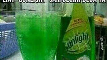 Sabun cuci seperti sirup melon. Foto: Twitter