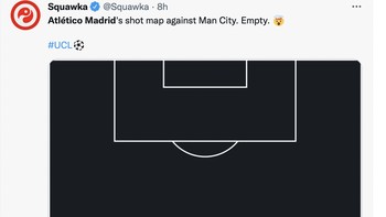 Meme tidak ada upaya serangan apapun dari Atletico ke area pertahanan City. Foto: Twitter