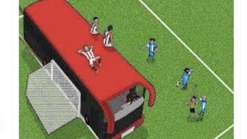 Atletico benar-benar tak berniat menyerang, hanya bertahan total. Foto: Twitter