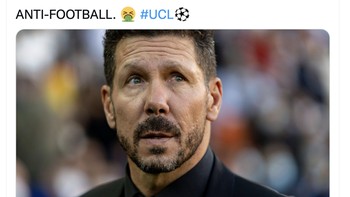 Atletico dikatakan sebagai tim pertama yang sama sekali tidak menendang ke gawang lawan dalam 10 tahun terakhir dan disebut anti sepakbola. Foto: Twitter