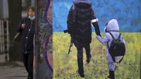 Selain gambar mural Putin, Stanislav Beloski juga membuat mural terkait pengungsi Ukraina.