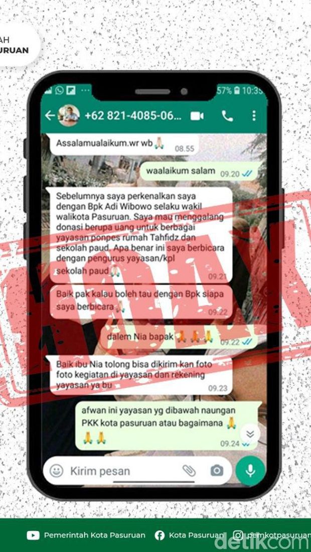 Awas Penipuan Mencatut Nama Wakil Wali Kota Pasuruan