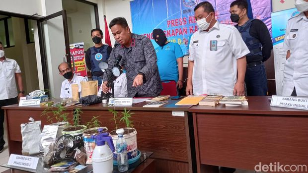 BNNP DIY jumpa pers kasus ganja, Kamis (7/4/2022).