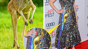 Leslie Mann, terinspirasi dari hewan kangguru. Foto: Brightside